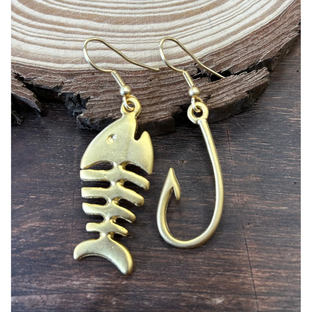 Pendientes Pesca Dorados