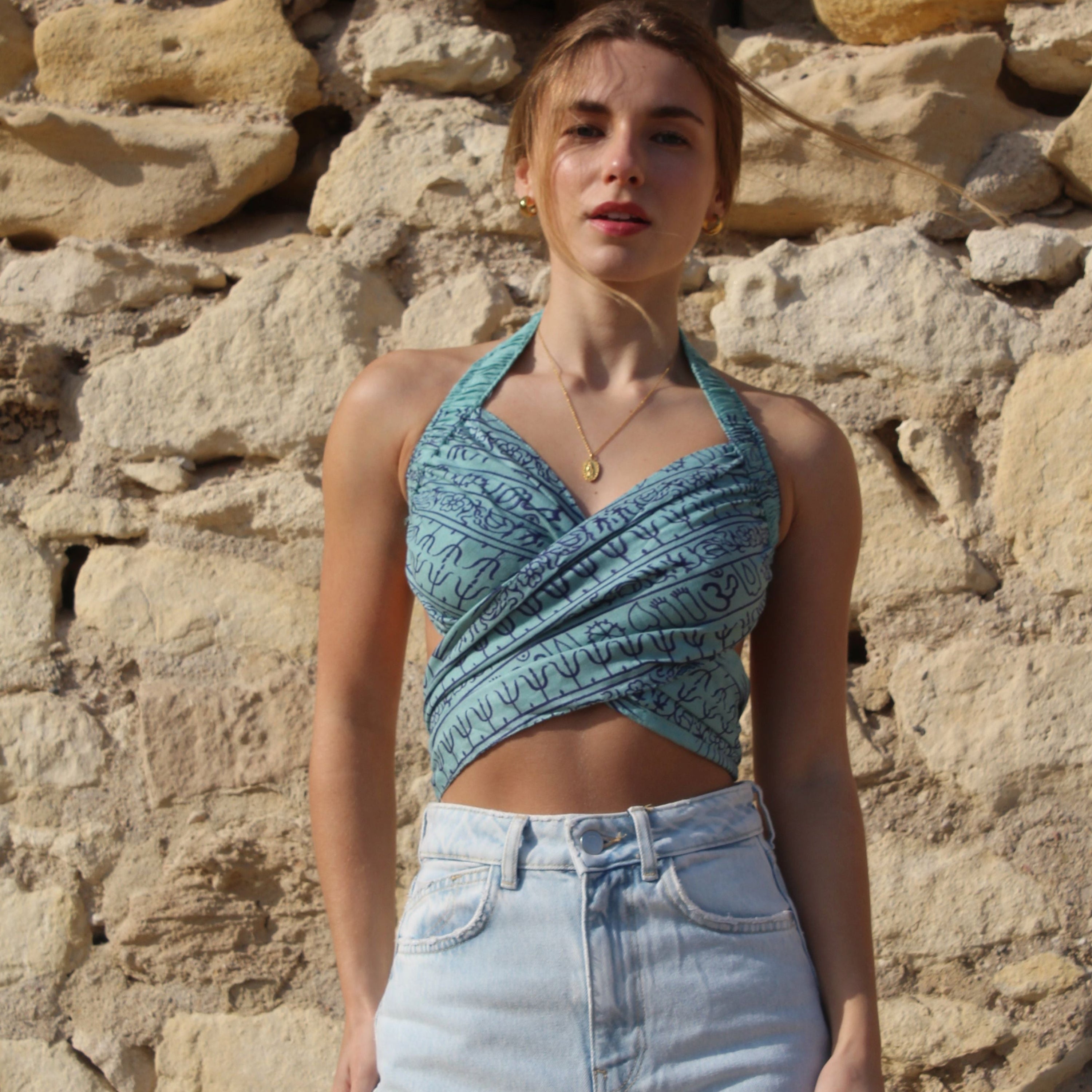 Top Turquesa/denim