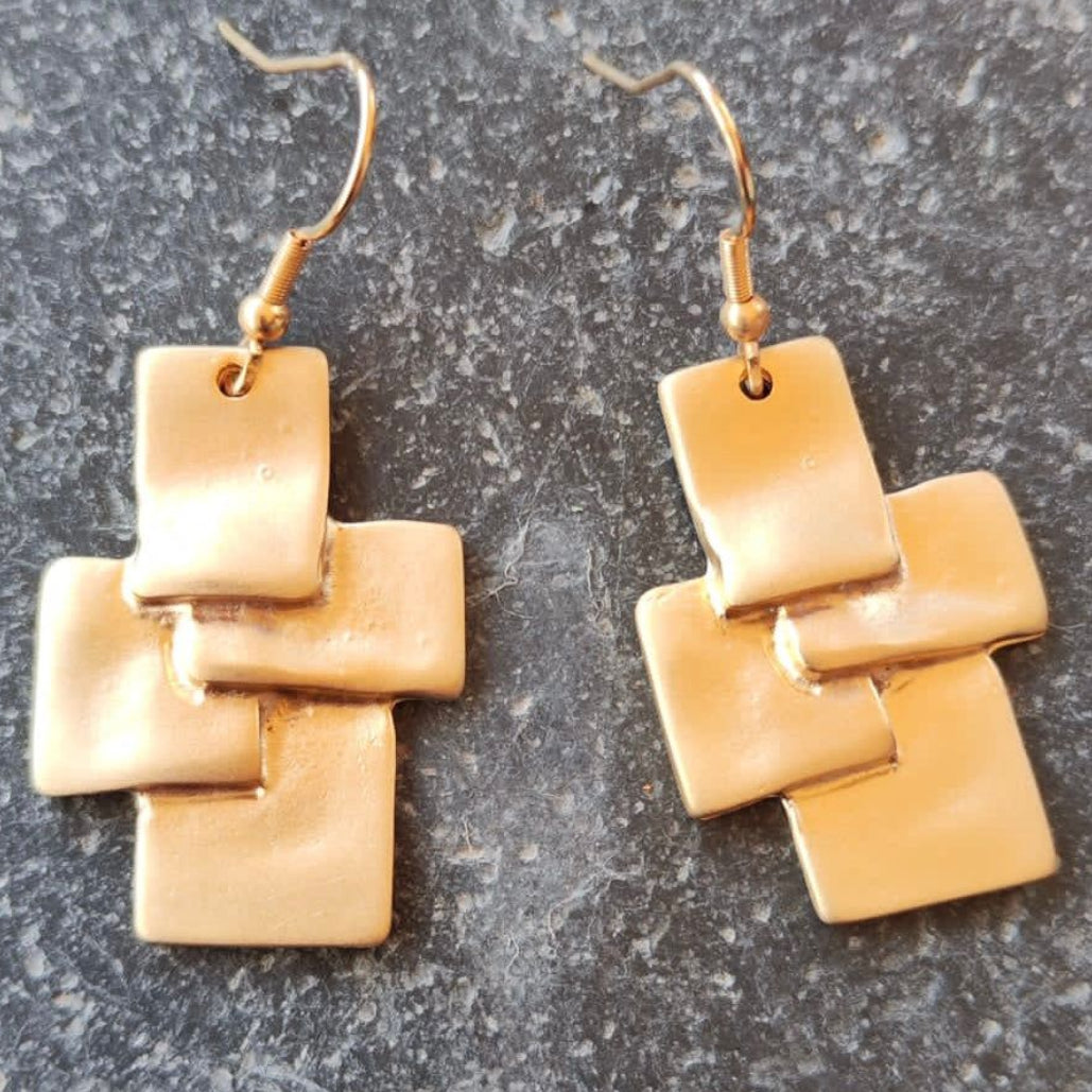 Pendientes Cubos Dorados