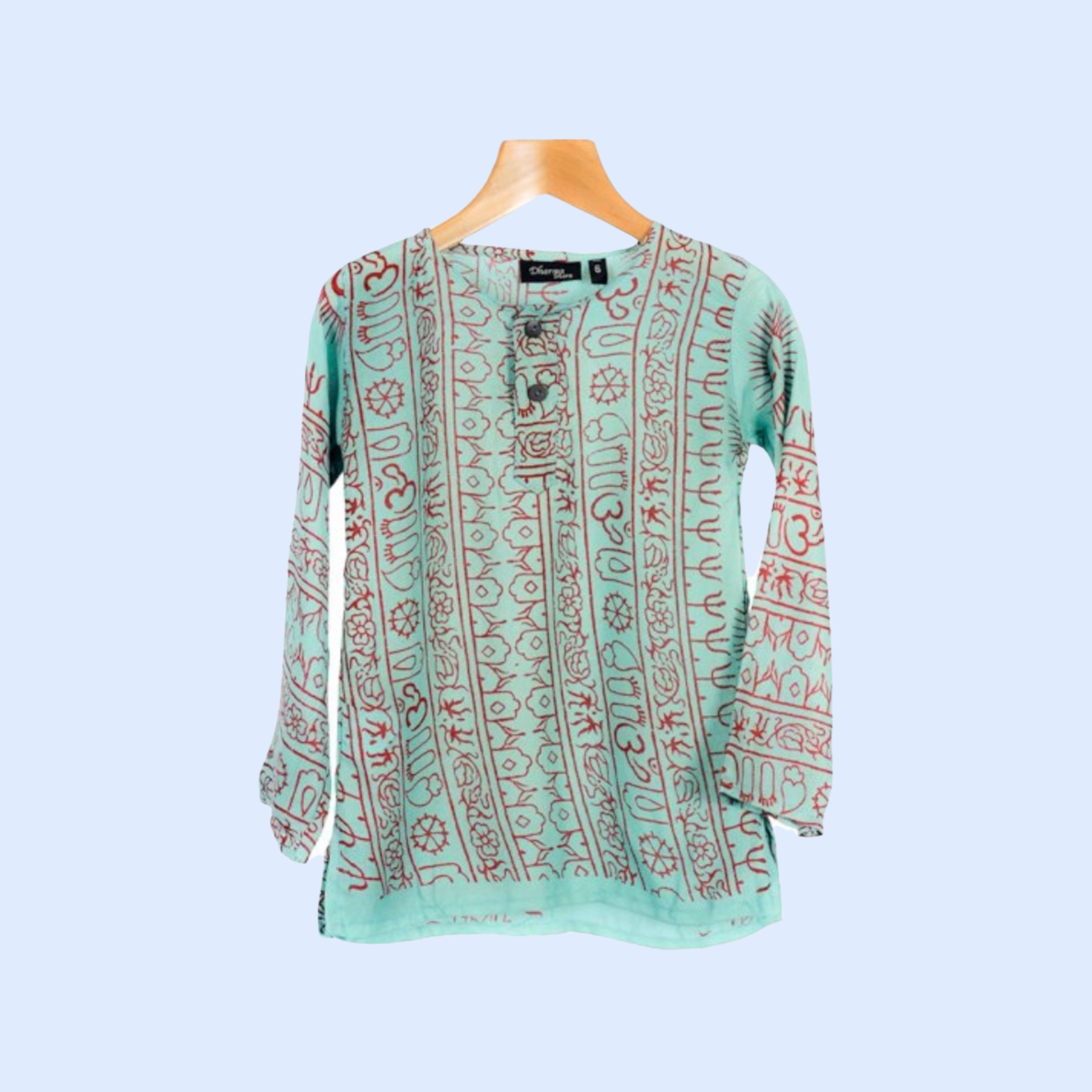 Kurta Turquesa/rojo de Niños. (Recomendamos pedir una talla más).